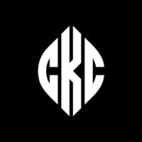 CKC circle letter logo design with circle and ellipse shape. CKC ellipse letters with typographic style. The three initials form a circle logo. CKC Circle Emblem Abstract Monogram Letter Mark Vector. vector