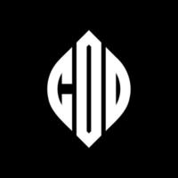 COD circle letter logo design with circle and ellipse shape. COD ellipse letters with typographic style. The three initials form a circle logo. COD Circle Emblem Abstract Monogram Letter Mark Vector. vector