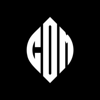 COM circle letter logo design with circle and ellipse shape. COM ellipse letters with typographic style. The three initials form a circle logo. COM Circle Emblem Abstract Monogram Letter Mark Vector. vector