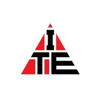 diseño de logotipo de letra triangular ite con forma de triángulo. monograma de diseño de logotipo de triángulo ite. plantilla de logotipo de vector de triángulo ite con color rojo. logotipo triangular ite logotipo simple, elegante y lujoso.