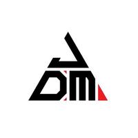 diseño de logotipo de letra triangular jdm con forma de triángulo. monograma de diseño del logotipo del triángulo jdm. plantilla de logotipo de vector de triángulo jdm con color rojo. logotipo triangular jdm logotipo simple, elegante y lujoso.