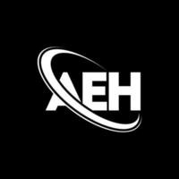 logotipo de aeh. eh carta. diseño del logotipo de la letra aeh. logotipo de iniciales aeh vinculado con círculo y logotipo de monograma en mayúsculas. aeh tipografía para tecnología, negocios y marca inmobiliaria. vector