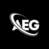 AEG logo. AEG letter. AEG letter logo design. Initials AEG logo linked with circle and uppercase monogram logo. AEG typography for technology, business and real estate brand. vector