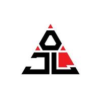 diseño de logotipo de letra triangular ojl con forma de triángulo. monograma de diseño de logotipo de triángulo ojl. plantilla de logotipo de vector de triángulo ojl con color rojo. logotipo triangular ojl logotipo simple, elegante y lujoso.