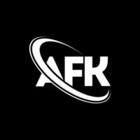 logotipo de afk carta afk. diseño del logotipo de la letra afk. logotipo de iniciales afk vinculado con círculo y logotipo de monograma en mayúsculas. tipografía afk para tecnología, negocios y marca inmobiliaria. vector