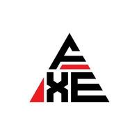 FXE triangle letter logo design with triangle shape. FXE triangle logo design monogram. FXE triangle vector logo template with red color. FXE triangular logo Simple, Elegant, and Luxurious Logo.