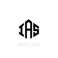 IAS letter logo design with polygon shape. IAS polygon and cube shape logo design. IAS hexagon vector logo template white and black colors. IAS monogram, business and real estate logo.