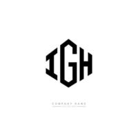 IGH letter logo design with polygon shape. IGH polygon and cube shape logo design. IGH hexagon vector logo template white and black colors. IGH monogram, business and real estate logo.