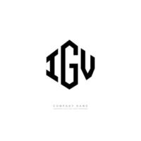 diseño de logotipo de letra igv con forma de polígono. diseño de logotipo en forma de cubo y polígono igv. igv hexágono vector logo plantilla colores blanco y negro. monograma igv, logotipo empresarial y inmobiliario.