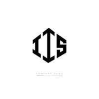 IIS letter logo design with polygon shape. IIS polygon and cube shape logo design. IIS hexagon vector logo template white and black colors. IIS monogram, business and real estate logo.