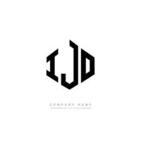 IJO letter logo design with polygon shape. IJO polygon and cube shape logo design. IJO hexagon vector logo template white and black colors. IJO monogram, business and real estate logo.