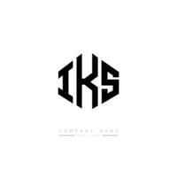 IKS letter logo design with polygon shape. IKS polygon and cube shape logo design. IKS hexagon vector logo template white and black colors. IKS monogram, business and real estate logo.