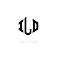 ILD letter logo design with polygon shape. ILD polygon and cube shape logo design. ILD hexagon vector logo template white and black colors. ILD monogram, business and real estate logo.