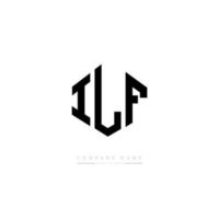 ILF letter logo design with polygon shape. ILF polygon and cube shape logo design. ILF hexagon vector logo template white and black colors. ILF monogram, business and real estate logo.