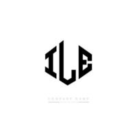 ILE letter logo design with polygon shape. ILE polygon and cube shape logo design. ILE hexagon vector logo template white and black colors. ILE monogram, business and real estate logo.