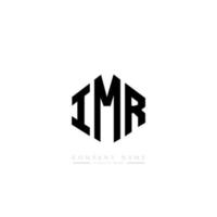 IMR letter logo design with polygon shape. IMR polygon and cube shape logo design. IMR hexagon vector logo template white and black colors. IMR monogram, business and real estate logo.