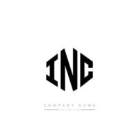 INC letter logo design with polygon shape. INC polygon and cube shape logo design. INC hexagon vector logo template white and black colors. INC monogram, business and real estate logo.