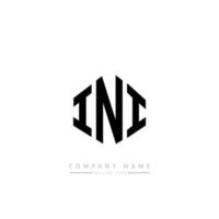 INI letter logo design with polygon shape. INI polygon and cube shape logo design. INI hexagon vector logo template white and black colors. INI monogram, business and real estate logo.