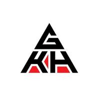 diseño de logotipo de letra triangular gkh con forma de triángulo. monograma de diseño del logotipo del triángulo gkh. plantilla de logotipo de vector de triángulo gkh con color rojo. logotipo triangular gkh logotipo simple, elegante y lujoso.