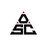 diseño de logotipo de letra de triángulo osc con forma de triángulo. monograma de diseño del logotipo del triángulo osc. plantilla de logotipo de vector de triángulo osc con color rojo. logo triangular osc logo simple, elegante y lujoso.