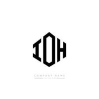 IOH letter logo design with polygon shape. IOH polygon and cube shape logo design. IOH hexagon vector logo template white and black colors. IOH monogram, business and real estate logo.
