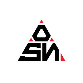 OSN triangle letter logo design with triangle shape. OSN triangle logo design monogram. OSN triangle vector logo template with red color. OSN triangular logo Simple, Elegant, and Luxurious Logo.