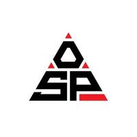 diseño de logotipo de letra triangular osp con forma de triángulo. monograma de diseño de logotipo de triángulo osp. plantilla de logotipo de vector de triángulo osp con color rojo. logotipo triangular osp logotipo simple, elegante y lujoso.