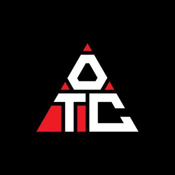 OTC triangle letter logo design with triangle shape. OTC triangle logo design monogram. OTC triangle vector logo template with red color. OTC triangular logo Simple, Elegant, and Luxurious Logo.