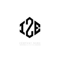 IZE letter logo design with polygon shape. IZE polygon and cube shape logo design. IZE hexagon vector logo template white and black colors. IZE monogram, business and real estate logo.