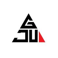 diseño de logotipo de letra triangular gju con forma de triángulo. monograma de diseño del logotipo del triángulo gju. plantilla de logotipo de vector de triángulo gju con color rojo. logotipo triangular gju logotipo simple, elegante y lujoso.