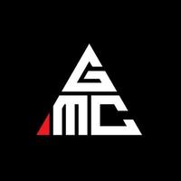 GMC triangle letter logo design with triangle shape. GMC triangle logo design monogram. GMC triangle vector logo template with red color. GMC triangular logo Simple, Elegant, and Luxurious Logo.