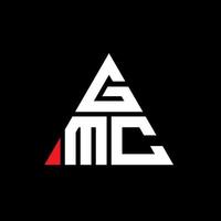 diseño de logotipo de letra triangular gmc con forma de triángulo. monograma de diseño del logotipo del triángulo gmc. plantilla de logotipo de vector de triángulo gmc con color rojo. logotipo triangular gmc logotipo simple, elegante y lujoso.