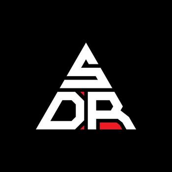 SDR triangle letter logo design with triangle shape. SDR triangle logo design monogram. SDR triangle vector logo template with red color. SDR triangular logo Simple, Elegant, and Luxurious Logo.