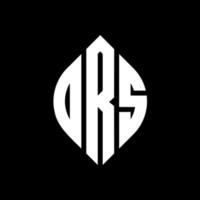 ORS circle letter logo design with circle and ellipse shape. ORS ellipse letters with typographic style. The three initials form a circle logo. ORS Circle Emblem Abstract Monogram Letter Mark Vector. vector