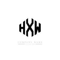 diseño de logotipo de letra hxw con forma de polígono. diseño de logotipo en forma de cubo y polígono hxw. hxw hexágono vector logo plantilla colores blanco y negro. monograma hxw, logotipo comercial e inmobiliario.