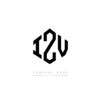 IZV letter logo design with polygon shape. IZV polygon and cube shape logo design. IZV hexagon vector logo template white and black colors. IZV monogram, business and real estate logo.