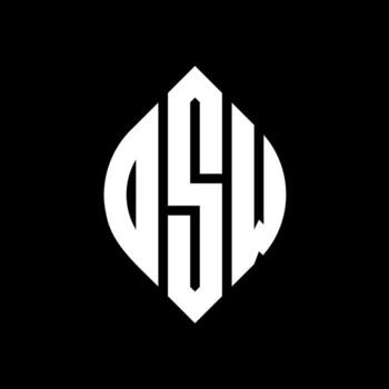 OSW circle letter logo design with circle and ellipse shape. OSW ellipse letters with typographic style. The three initials form a circle logo. OSW Circle Emblem Abstract Monogram Letter Mark Vector. vector