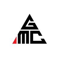 diseño de logotipo de letra triangular gmc con forma de triángulo. monograma de diseño del logotipo del triángulo gmc. plantilla de logotipo de vector de triángulo gmc con color rojo. logotipo triangular gmc logotipo simple, elegante y lujoso.