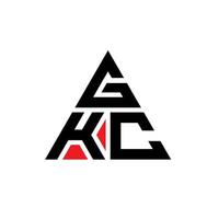 diseño de logotipo de letra triangular gkc con forma de triángulo. monograma de diseño del logotipo del triángulo gkc. plantilla de logotipo de vector de triángulo gkc con color rojo. logotipo triangular gkc logotipo simple, elegante y lujoso.