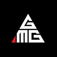 Diseño de logotipo de letra triangular gmg con forma de triángulo. monograma de diseño de logotipo de triángulo gmg. plantilla de logotipo de vector de triángulo gmg con color rojo. logotipo triangular gmg logotipo simple, elegante y lujoso.