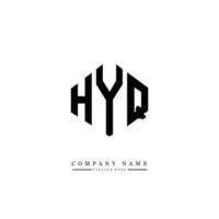 HYQ letter logo design with polygon shape. HYQ polygon and cube shape logo design. HYQ hexagon vector logo template white and black colors. HYQ monogram, business and real estate logo.