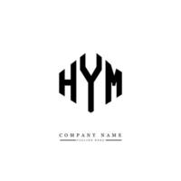 HYM letter logo design with polygon shape. HYM polygon and cube shape logo design. HYM hexagon vector logo template white and black colors. HYM monogram, business and real estate logo.