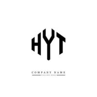 HYT letter logo design with polygon shape. HYT polygon and cube shape logo design. HYT hexagon vector logo template white and black colors. HYT monogram, business and real estate logo.