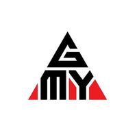 diseño de logotipo de letra de triángulo gmy con forma de triángulo. monograma de diseño de logotipo de triángulo gmy. plantilla de logotipo de vector de triángulo gmy con color rojo. logotipo triangular gmy logotipo simple, elegante y lujoso.