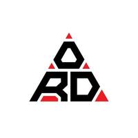diseño de logotipo de letra de triángulo ord con forma de triángulo. monograma de diseño de logotipo de triángulo ord. ord plantilla de logotipo de vector de triángulo con color rojo. logo triangular de ord logo simple, elegante y lujoso.