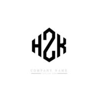 diseño de logotipo de letra hzk con forma de polígono. diseño de logotipo en forma de cubo y polígono hzk. hzk hexágono vector logo plantilla colores blanco y negro. hzk monograma, logotipo empresarial y inmobiliario.