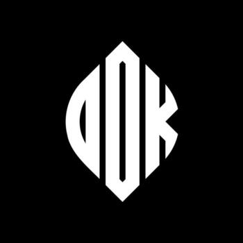 OOK circle letter logo design with circle and ellipse shape. OOK ellipse letters with typographic style. The three initials form a circle logo. OOK Circle Emblem Abstract Monogram Letter Mark Vector. vector
