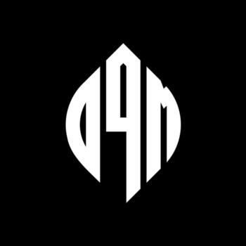 OQM circle letter logo design with circle and ellipse shape. OQM ellipse letters with typographic style. The three initials form a circle logo. OQM Circle Emblem Abstract Monogram Letter Mark Vector. vector