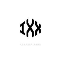 IXX letter logo design with polygon shape. IXX polygon and cube shape logo design. IXX hexagon vector logo template white and black colors. IXX monogram, business and real estate logo.