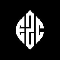 EZC circle letter logo design with circle and ellipse shape. EZC ellipse letters with typographic style. The three initials form a circle logo. EZC Circle Emblem Abstract Monogram Letter Mark Vector. vector